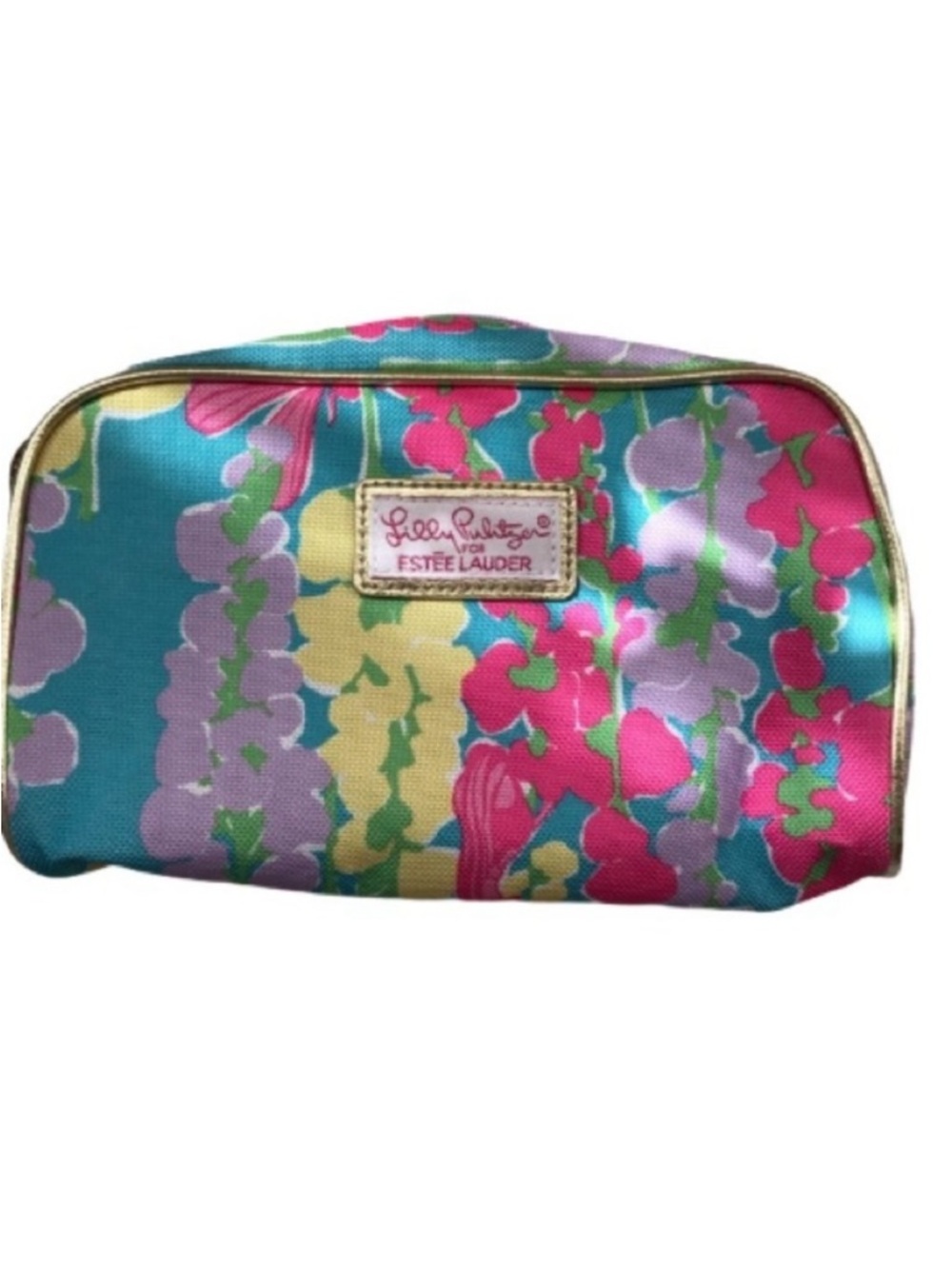 Lilly Pulitzer for Estee Lauder Multicolor Flower Print Cosmetic Makeup Bag NEW